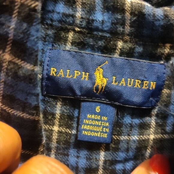 Polo Ralph Lauren blue plaid button shirt - Picture 3 of 4